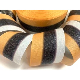 DESIGNER 3" GLITTER GOLD WHITE BLACK SAINTS GROSGRAIN CHEER CHEERLEADER TEAM RIBBON