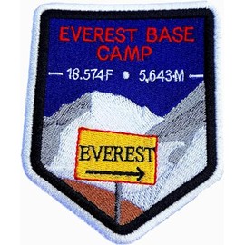 Mount Everest Base Camp 90mm Fully Embroidered Iron on Sew on Patch Himalaya Mountain Trek Souvenir