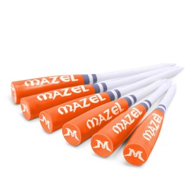 MAZEL Wood/Bamboo Golf Tees 2 3/4 Inch & 3 1/4 Inch Pack of 50, Reduce Friction & Side Spin,More Stable Golf Tees (Orange 50 Pack(25 * 2-3/4"+25 * 3-1/4"))