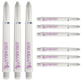 RED DRAGON Peter Wright Snakebite Signature Series Medium White Stems - 3 Sets Per Pack (9 Shafts Total)