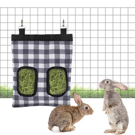 Rabbit Hay Bag, Guinea Pig Hay Bag, Rabbit Feeder Sack, 600D Oxford Cloth Fabric that Feeds Hay for Small Animals (2 Windows)