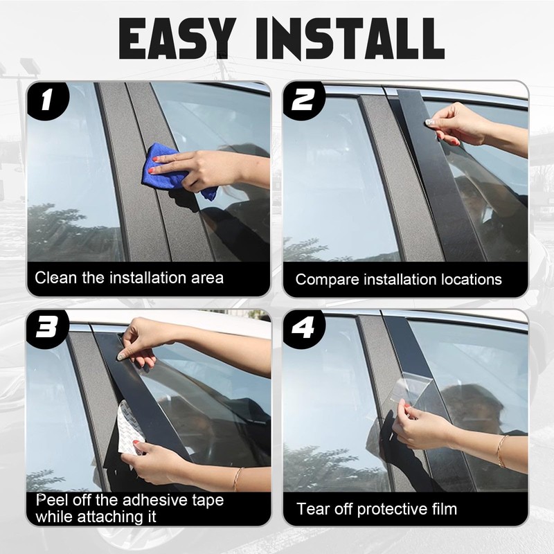 x xotic tech Pillar Post Side Door Window Cover Trim