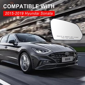 Passenger Side Heated Mirror Glass Compatible with Hyundai Sonata 2015 2016 2017 2018 2019 Mirror - Mirror For Hyundai Sonata Mirrors Passenger Side Mirrors for Hyundai Sonata With Rear Holder