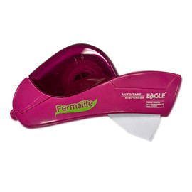 FERMALIFE - Automatic Tape Dispenser Gun with Easy Cutter, Single Handheld Design, Includes 1 Roll of Tape for Gift Wrapping, Office, Home, School, No Batteries Needed (Pink)