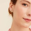 ALEXCRAFT Bow Earrings Gold/Silver Hoop Earrings Women's Zirconia Penlen Bow