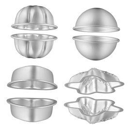 jojofuny 4 Set Aluminum Alloy Bath Salt Molds Durable Baking Molds for DIY Bath Easy to Clean for Beginners and Experienced