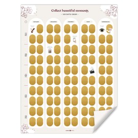 LEBENSKOMPASS Bucket List Scratch Poster - 100 Date Ideas for Couples - Creative Couple Gifts for Memorable Experiences with Your Partner