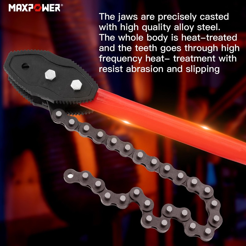MAXPOWER Chain Wrench, 35-inch Heavy Duty Chain Pipe Wrench with