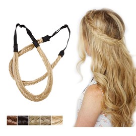 Braided Headband For Women Wide Fishtail Braid Headband Classic Chunky Fishtail Braided Hair Band Wide Plaited Braids Elastic Stretch Synthetic Hairpiece Beauty Accessory 35g (27/613)