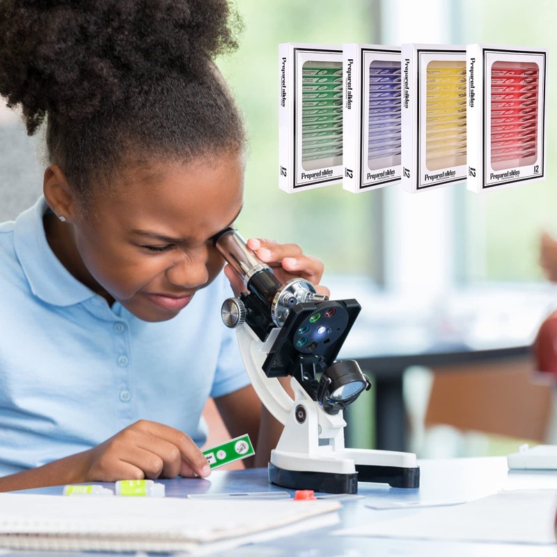 Vegena Pack of 60 Microscope Slides Microscope Preparations Children with