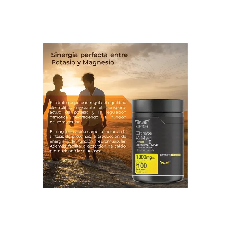 Eternal Nutrition Ultra Pure Citrato Magnesio Potasio 100 Cápsulas Electrolitos