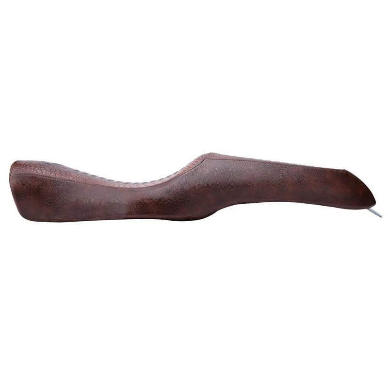 KEEPDSGN Brown Alligator Motorcycle Driver Passenger Two Up Seat for