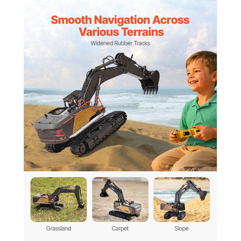 VEVOR Remote Control Excavator Toy, 15 Channel, 3 in 1