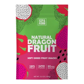 Vinaville Farm Soft Dried Dragon Fruit, 100% Fruit, No Added Sugar, Red + White Super Food 3.5oz (100gr).