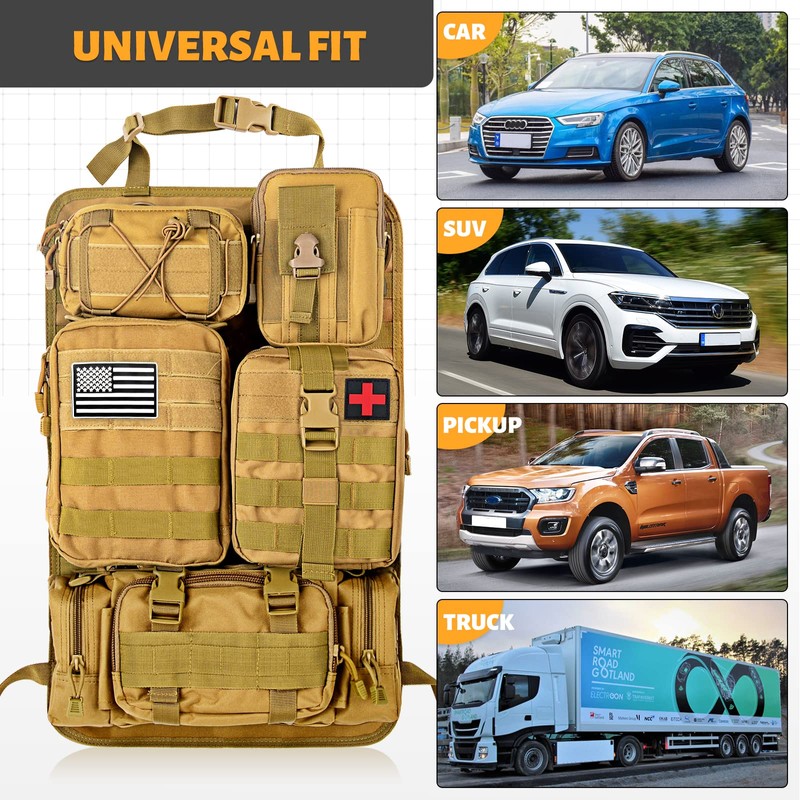Universal Tactical Seat ​Back Organizer Vehicle Molle Panel Organizer Storage