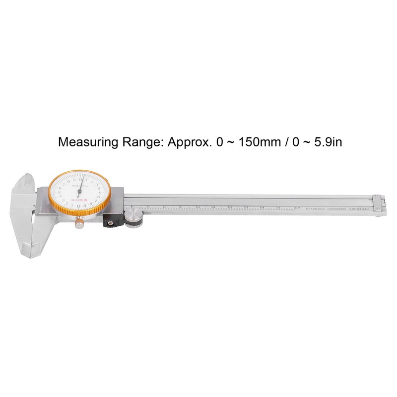 Dial Caliper Vernier 0.02 Double Shock Stainless Steel Manual Measuring