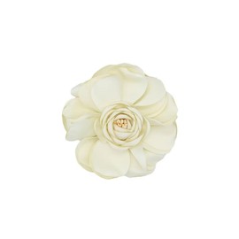 A-yeite Dainty Satin Camellia Flower Brooch Pins for Women Elegant Large Rose Flower Brooches Lapel Pin Duckbill Clips Wedding Prom Banquet Party Clothes Jewelry - Beige