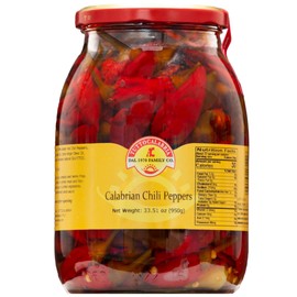 TUTTOCALABRIA Whole Calabrian Chili Peppers in Oil, All Natural, Non-GMO, Product of Italy, Glass Club Pack, 33.5 oz