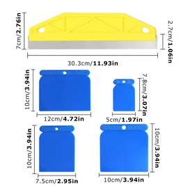 Paint Line Edger, 12 Inch Paint Edge Tool Scrapers, Painting Shield for Skirting Boards and Carpet Paints with 4 Pcs Scrapers, Cutting in Tools for Painting Guard, Repairing Cutting Wallpaper