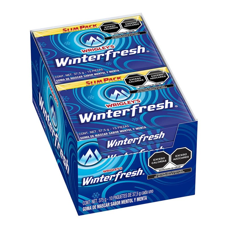 Winterfresh chicle mentol y menta, 10pack - 150 unidades -
