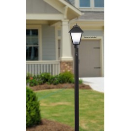 Solus SP7-320NCA-BK 7' Outdoor Direct Burial Lamp Post with Dusk to Dawn Photo Sensor, Fits 3" Post Top Fixtures, Includes Inlet Hole, Easy to Install, Corrosion & Weather Resistant, Black