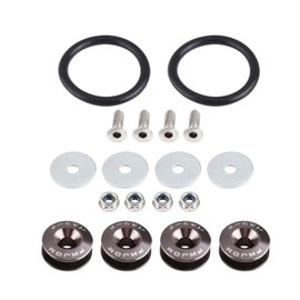Car Bumper Washer Car Aluminium Alloy Bumper Washer/Bolt Engine Bay Dress Up Kit Quick Release Fasteners Kit Automotive Replacement Car Bumper Washers(gray)