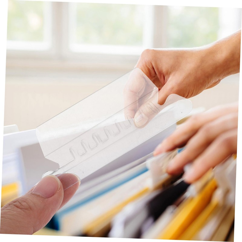 Operitacx Plastic Hanging File Folder Tabs 50pcs Set for Easy
