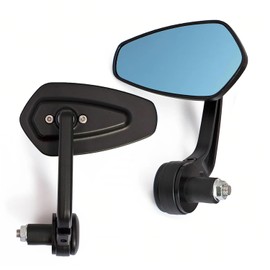 YUJYGAO Motorcycle Handlebar Mirrors 7/8" 22mm CNC Anti Glare Blue Lens Motorcycle Side Mirrors Compatible with Z1000 Z750 MT03 monster MT07 MT09 Scooters UTV Street Sport Bike