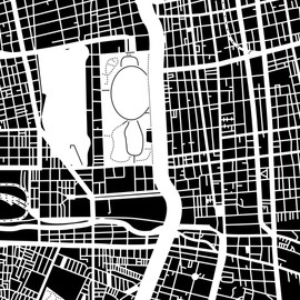 O3 Design Studio Santiago de Chile Paper Cut Map Matted Brown 20x20 In. Paper Art