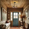 Sunnyin Rustic Semi Flush Mount Ceiling Light,Farmhouse Parchment Metal Dining