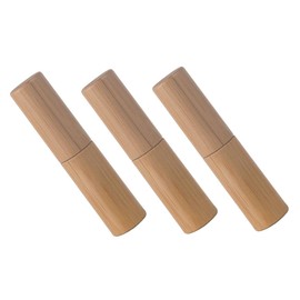 BIUDECO 3pcs Bamboo Diy Lipstick Tube Refillable Lip Gloss Container for Handmade Cosmetics Compact Design for Travel and Daily Use Makeup Lovers
