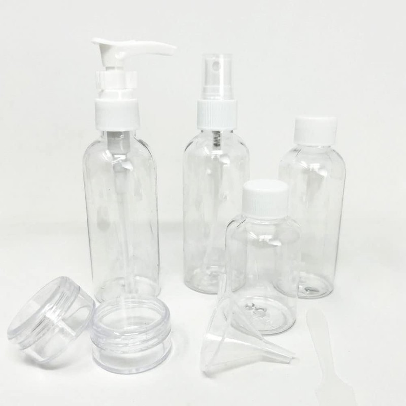 Leak-Proof Refillable Travel Bottles Set | Reusable Clear Plastic Containers