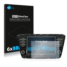 Savvies Pack of 6 Screen Protectors Compatible with Skoda Columbus Superb 2017 Infotainment System 8 Inch Screen Protector Film Ultra Transparent