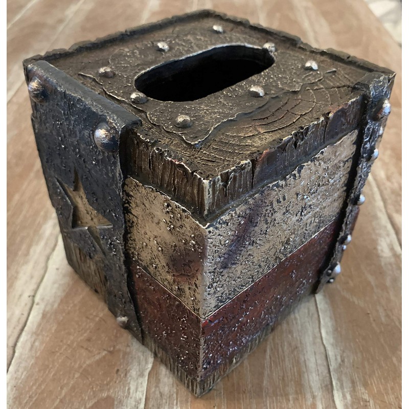 Top Brass Decorative Red White & Blue Rustic Square Tissue