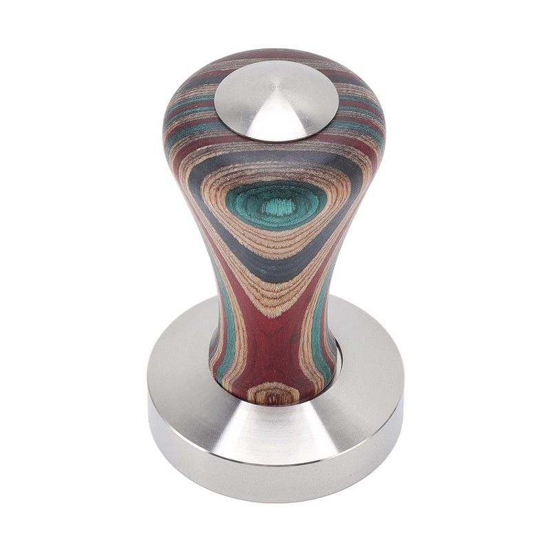Colorful Wood Coffee Flat Tamper Stainless Steel Base Powder Hammer