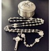 elegantmedical Handmade Silver Rose Beads St. Benedict Rosary Catholic Necklace