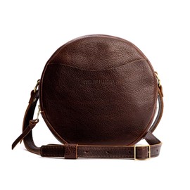 Portland Leather Goods Large Circle Crossbody Bag for Women – Handmade from the Finest Full-Grain Hides – Features Interior & Exterior Pockets & an Adjustable Strap – Coldbrew