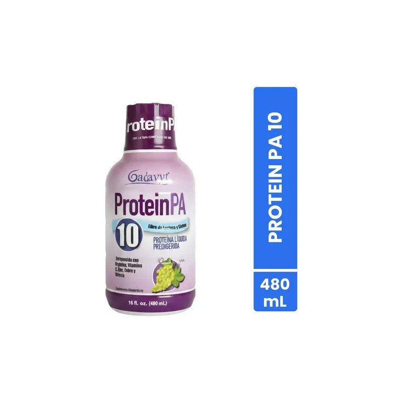 Gadavyt Protein Pa 480 Ml Sabor Uva Suplemento Líquido