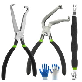 3PCS 37960 37980 Electrical Disconnect Pliers for Cars 60 Degree Automotive Electrical Connector Separator 13120, Fixion Tools Plug Pliers Fuel Line Removal Tool with Gloves