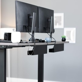 VIVO VIVO Under Desk 17 inch Cable Management Trays, Power Strip Holders, Cord Organizers, Wire Tamers for Office and Home, Black, 2 Pack, DESK-AC06-2C