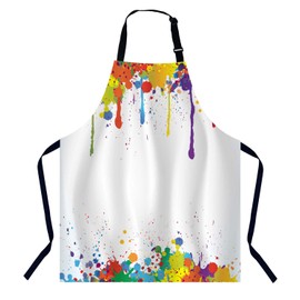 BGBDEIA Colorful Bright ink Splashes Chefs Apron, Cooking and Baking Apron for Men and Women, Kitchen Apron, Butchers Apron, BBQ & Catering Bibs