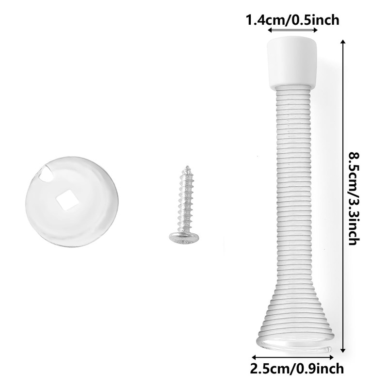 Spring Door Stopper, 12 Pcs Wall Mounted Spring Doorstop, Door