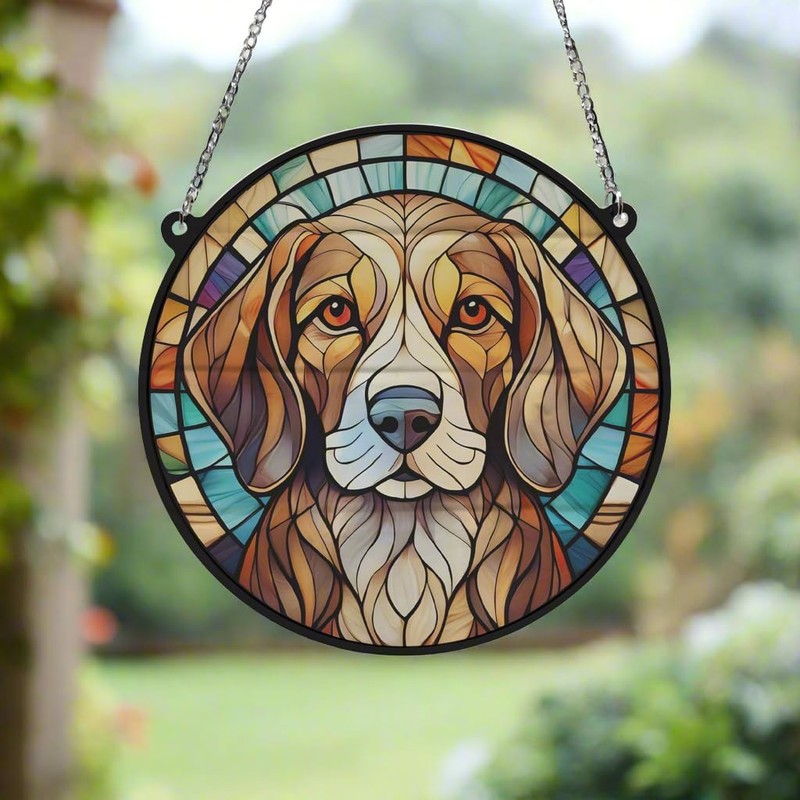 Image Industry Beagle Stained Glass Effect Suncatcher - Garden Gift