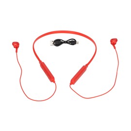 Bluetooth Neckband Headset IPX7 Waterproof Noise Cancelling Deep Bass Flexible Wireless Sports HeadphoneRed