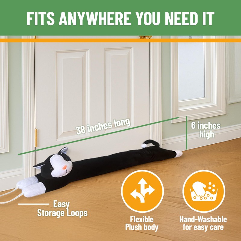 Evelots Under Door Cat Draft Stopper - Weighted - Keep