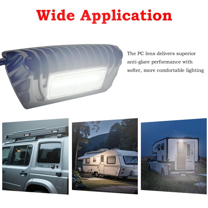 Vcanuplms RV Exterior Lights, Waterproof Aluminum LED Porch Light for