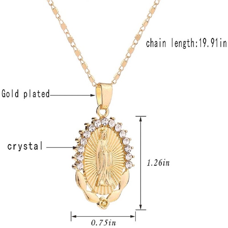 AOKJEWL Collar De La Virgen Maria Para Mujer Cristal Joyeria