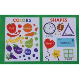 Teaching Tree Large Educational Wall Posters - Shapes Colors - Set of 2 - 17 x 22 Inches
