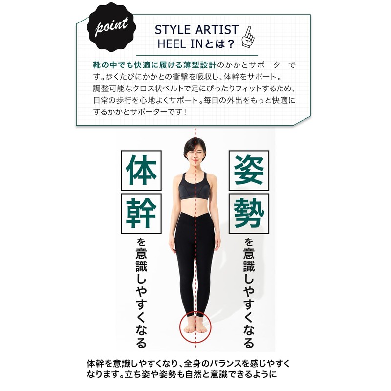 【靴の中で履ける】apprecia かかとサポーター 鍼灸整体師監修 薄型設計 衝撃吸収 かかとケア 立ち仕事 通勤 ウォーキング 2サイズ