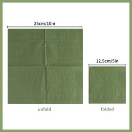 100 Pack Cocktail Napkin 2-Ply Dessert Napkins Folded 5 x 5 Inches Disposable Napkins for Dinner Wedding Birthday Party Bridal Anniversary Reception Event (100, Green)